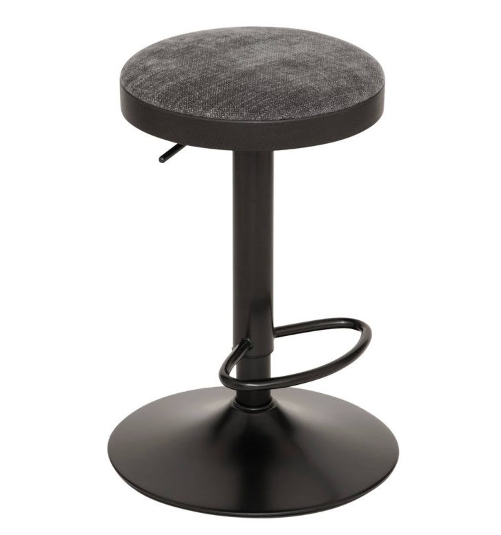 Lot de 2 tabourets de bar rond gris foncé