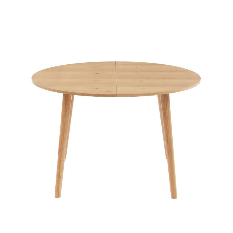 Table à manger extensible ronde placage chêne