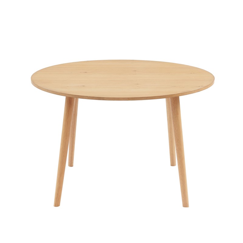 Table à manger ronde placage chêne