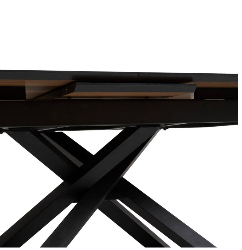 Table à manger extensible bois et noir
