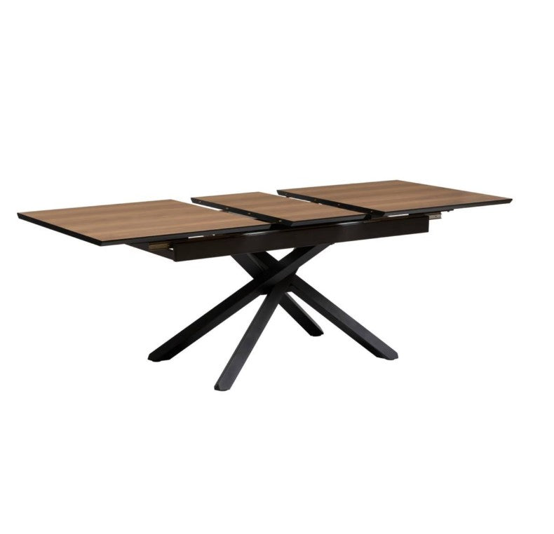 Table à manger extensible bois et noir