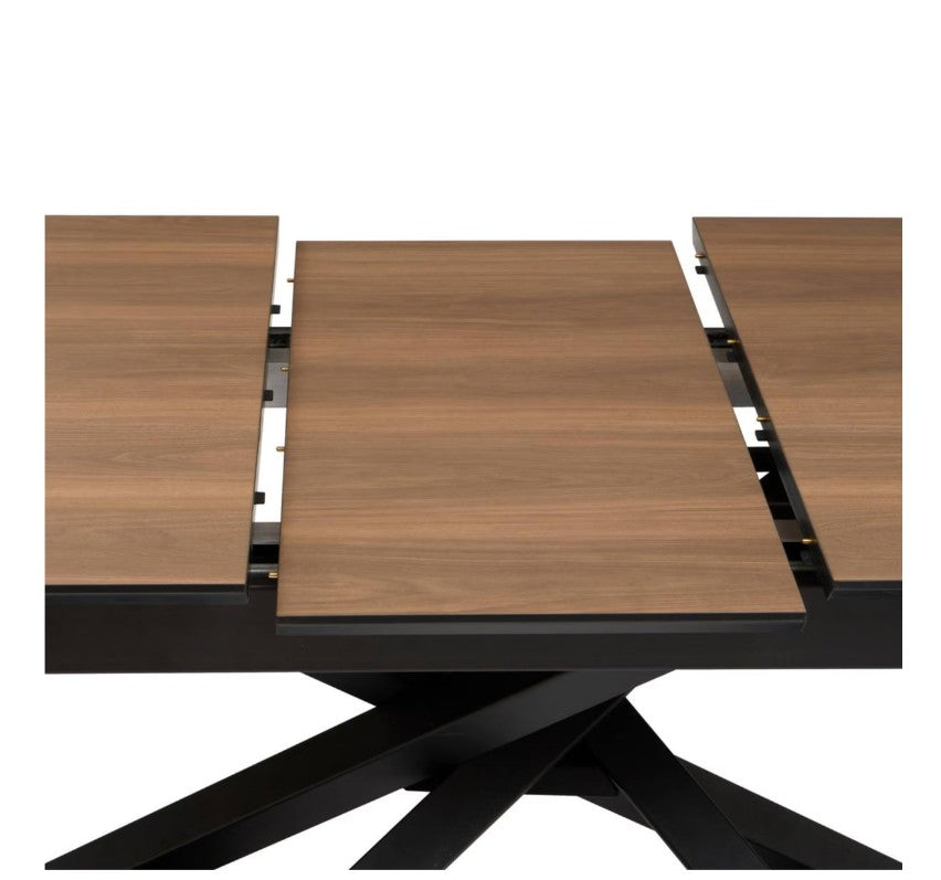 Table à manger extensible bois et noir