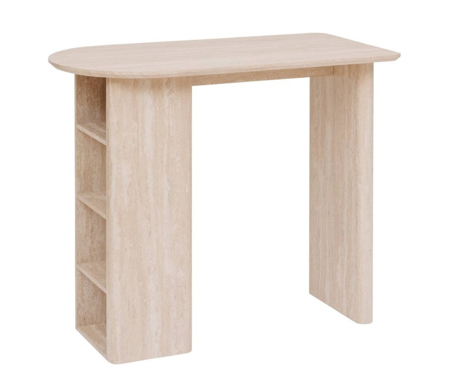 Table de bar effet travertin beige