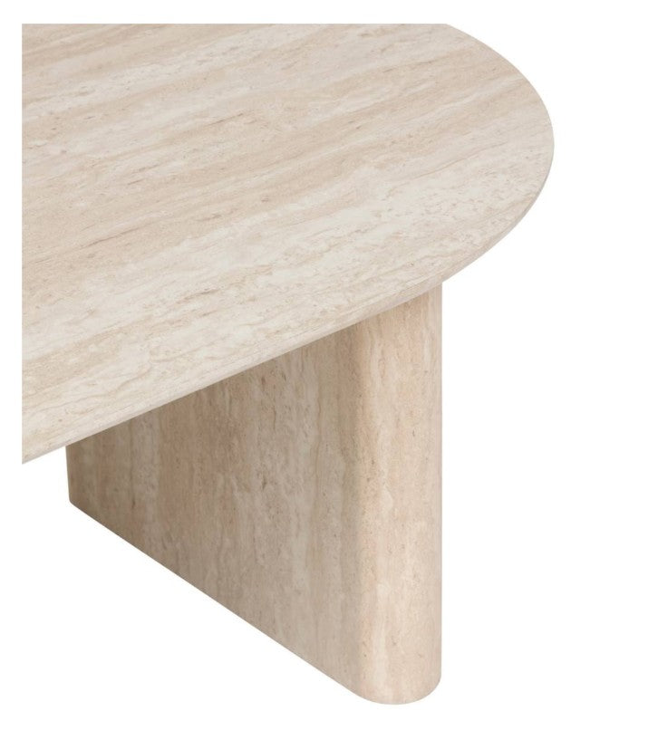 Table basse effet travertin beige