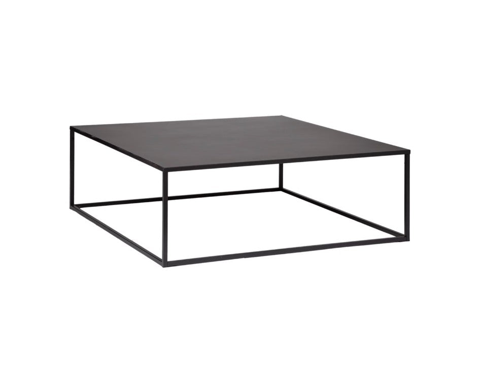 Table basse carré en métal noir