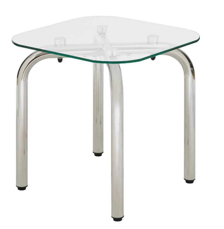 Lot de 2 tables basses transparentes en argent