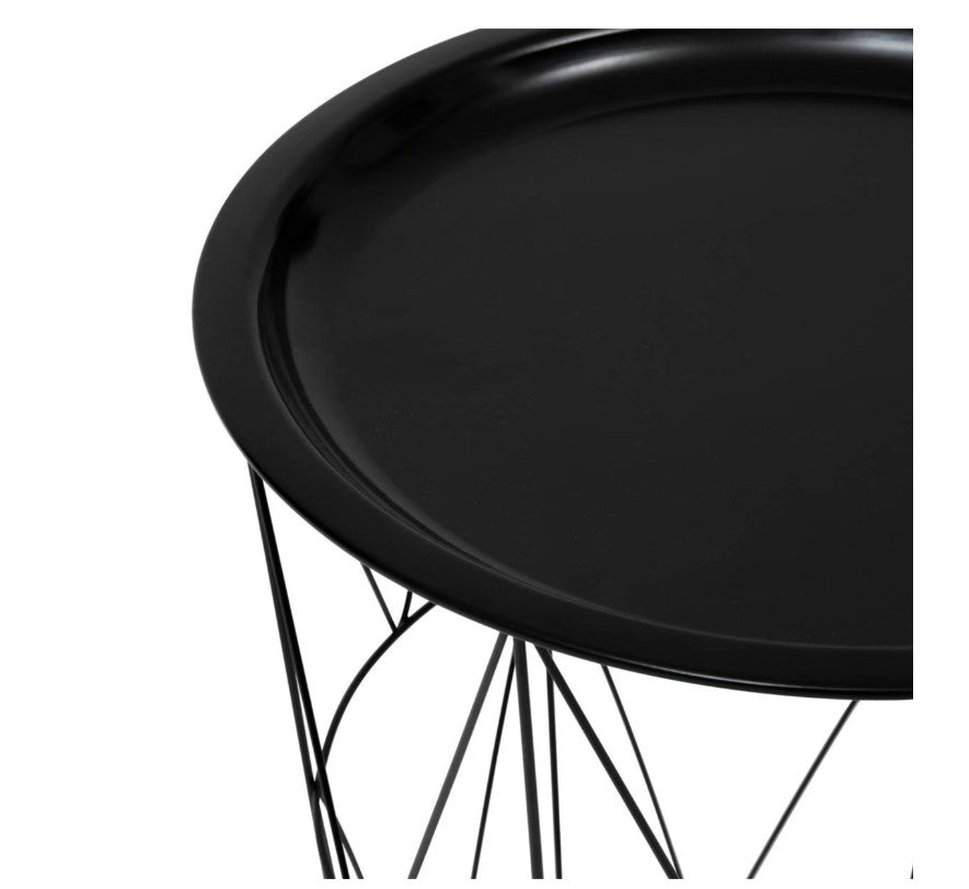 Table d'appoint en acier noir