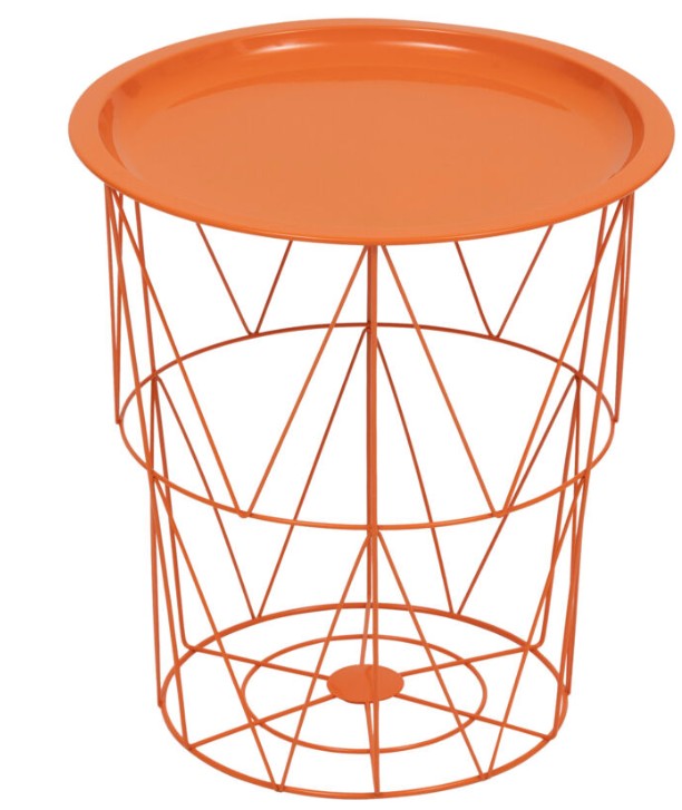 Table d'appoint en acier orange