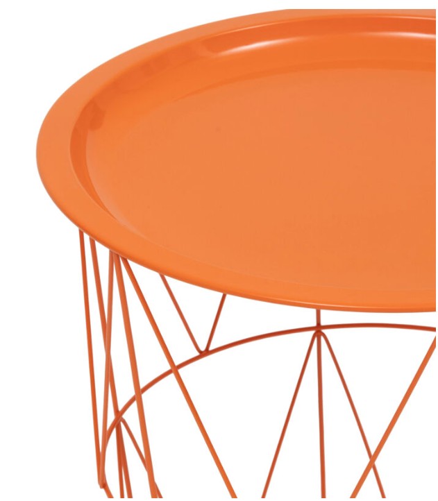 Table d'appoint en acier orange