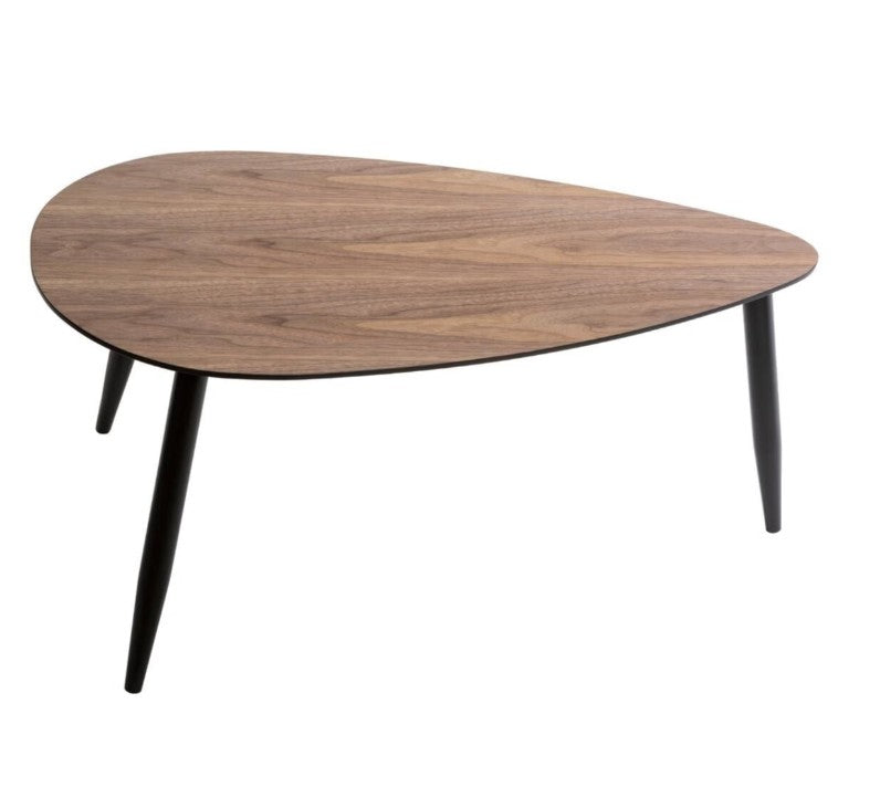 Lot de 2 tables basses effet noyer