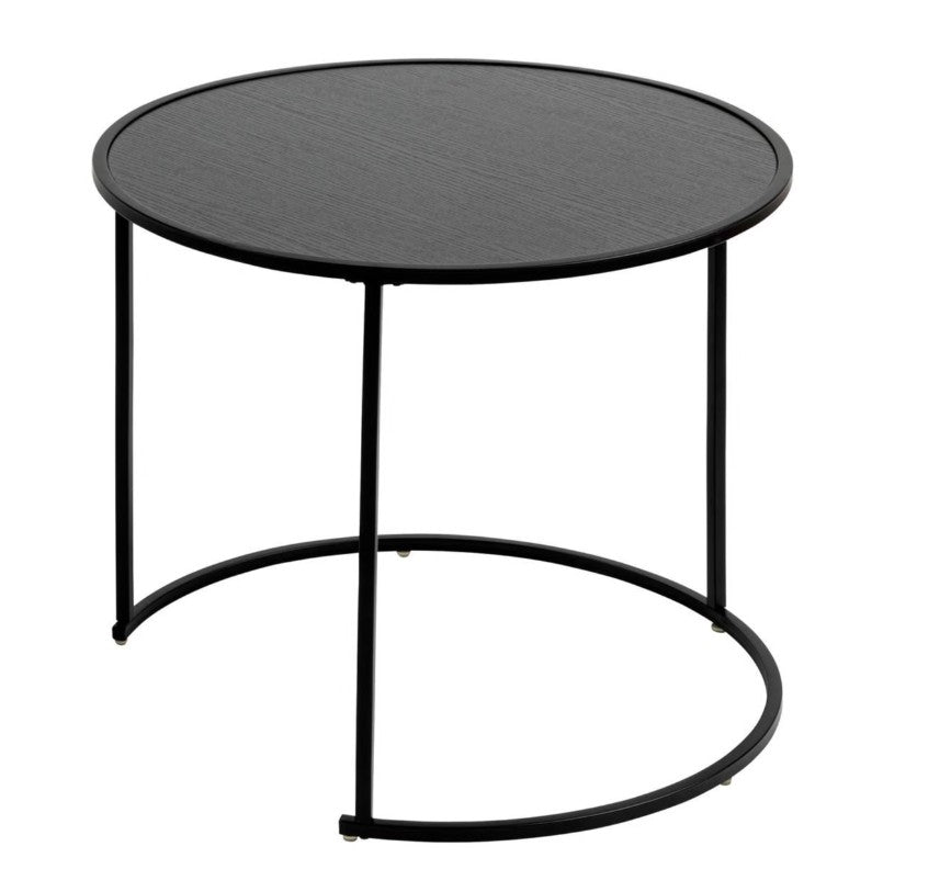 Lot de 3 tables basses rondes noires