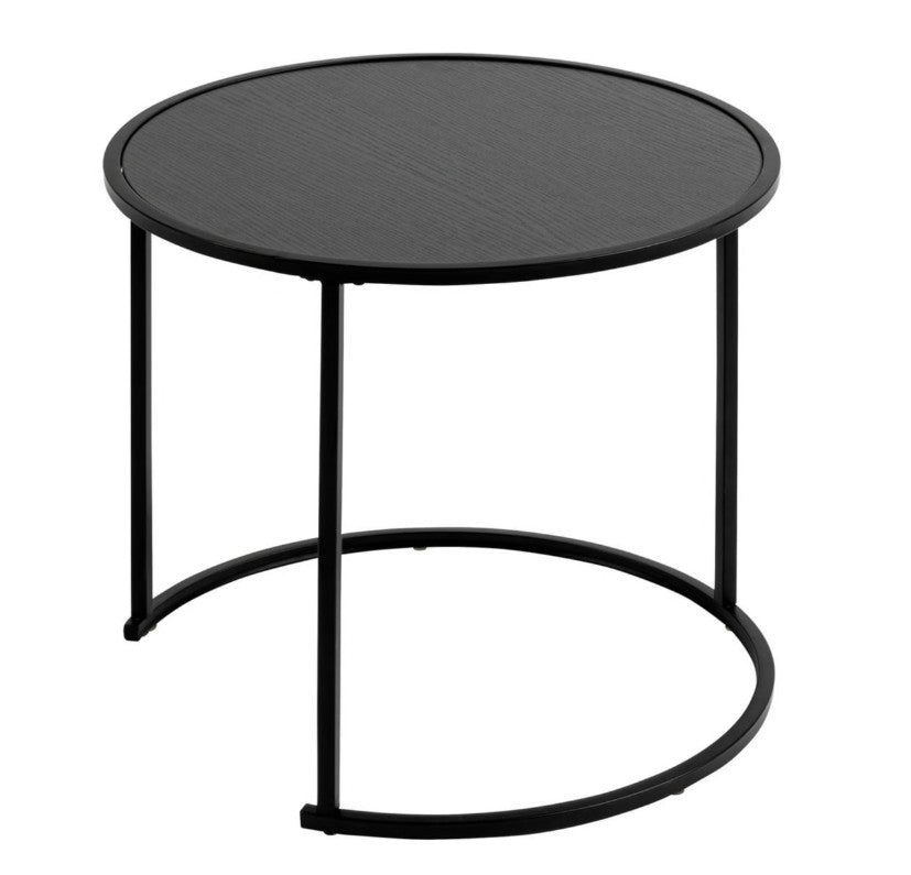 Lot de 3 tables basses rondes noires