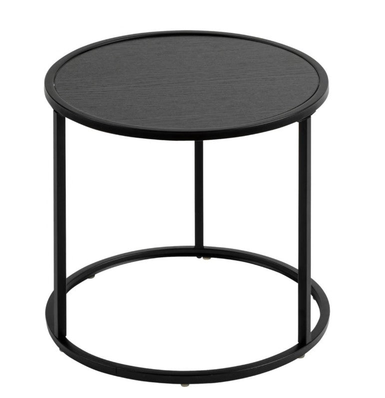 Lot de 3 tables basses rondes noires