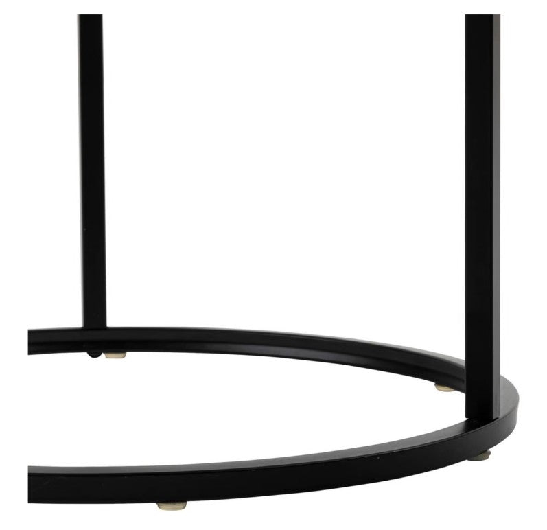 Lot de 3 tables basses rondes noires