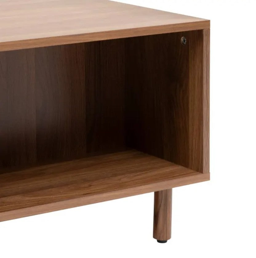 Table basse 2 portes bois foncé