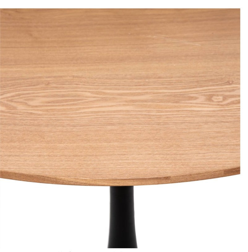 Table à manger ronde effet chêne