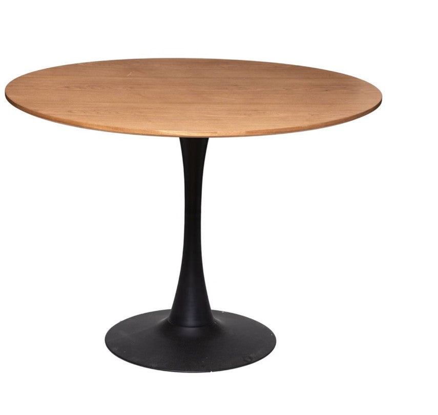 Table à manger ronde effet chêne