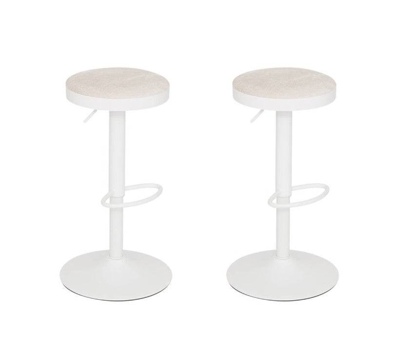 Lot de 2 tabourets de bar rond ivoire