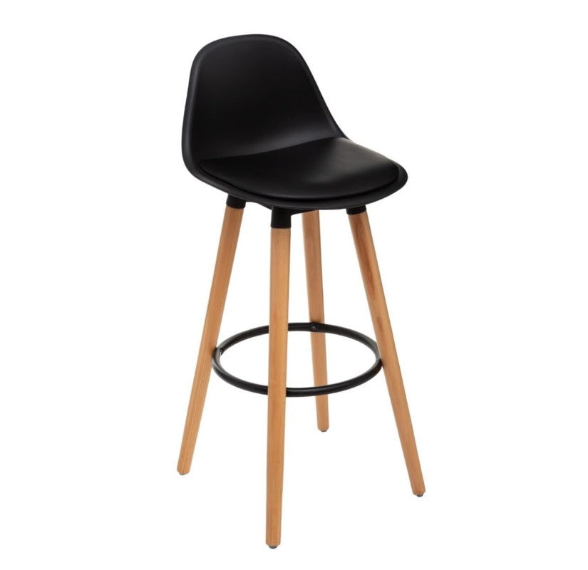 Chaise de bar en plastique noire