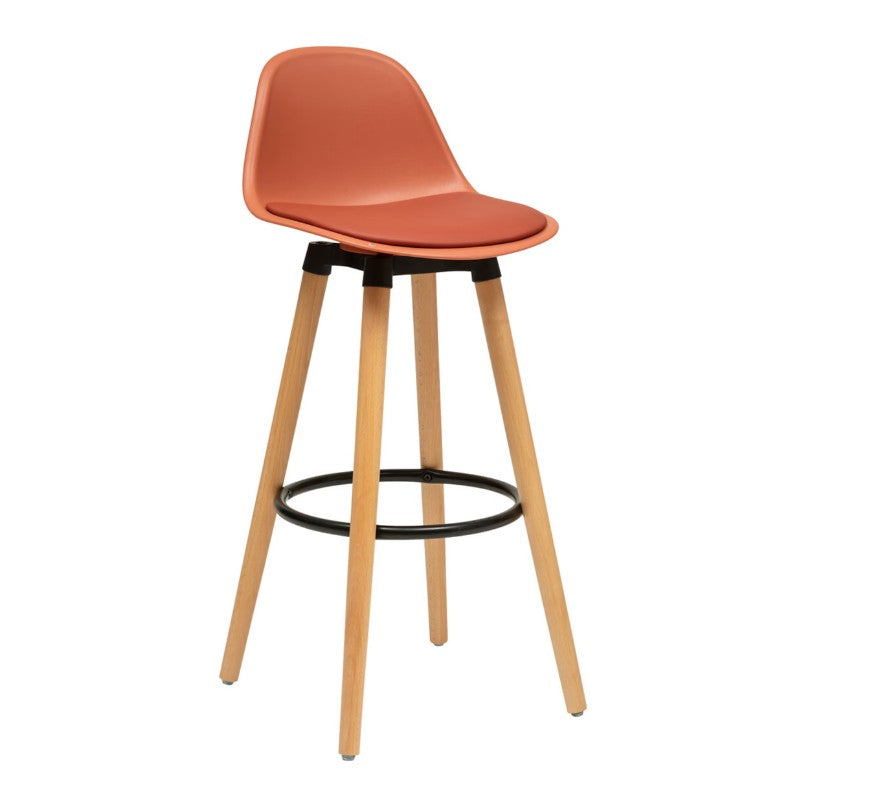 Chaise de bar en plastique terracotta